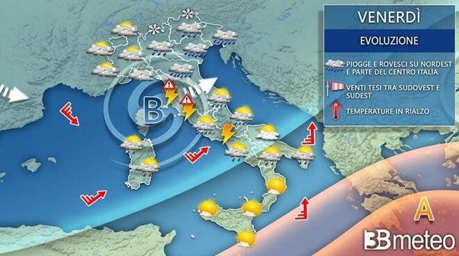 meteo-venerdi:-ancora-maltempo-con-pioggia,-temporali-e-neve.-tutti-i-dettagli