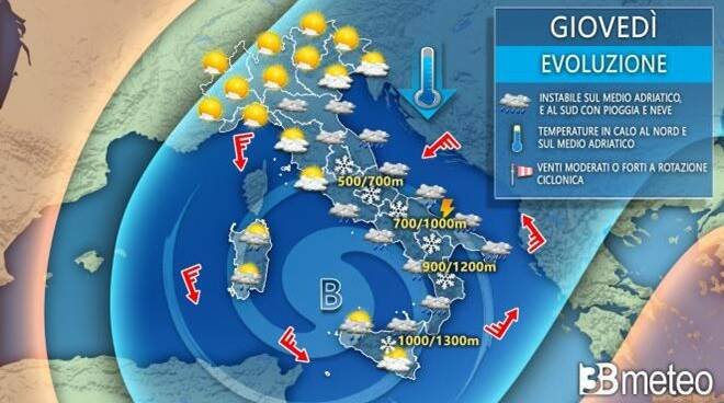 meteo-giovedi:-nuovo-impulso-di-aria-artica-con-piogge,-temporali-e-neve.-i-dettagli-–-il-faro-online