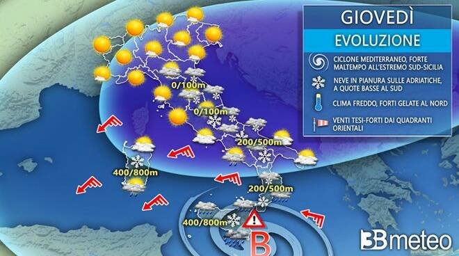 meteo-giovedi:-italia-divisa-tra-freddo-dalla-russia-e-ciclone-mediterraneo.-i-dettagli