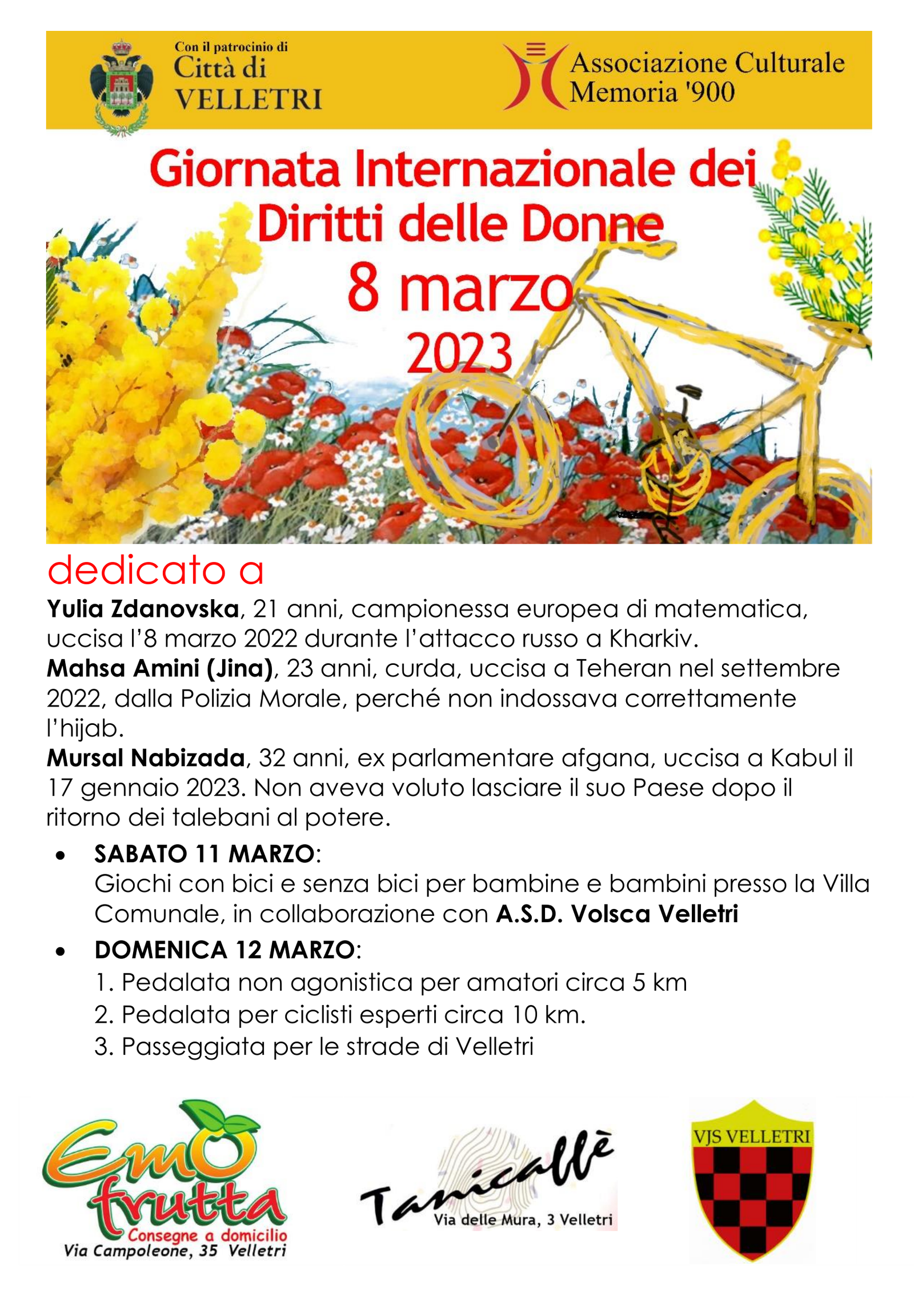 pedalata-con-le-donne-e-per-le-donne-a-velletri:-seconda-edizione-dell’evento-cicloturistico-di-memoria-‘900